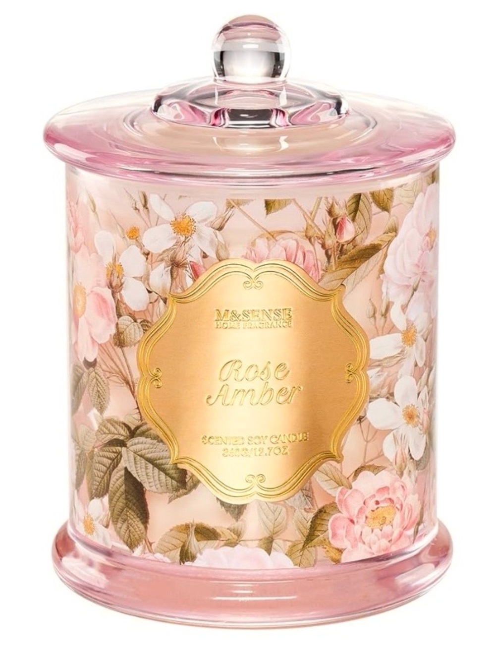 🆕- M&SENSE -Rose Amber Organic Soy Candle, Double Wick 12.7oz